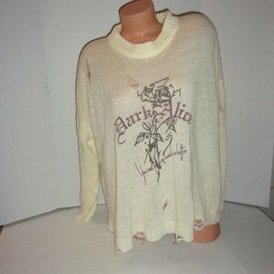 Dazy Dark Alice You Need To Be As Mad As A Hatter Distressed Sweater